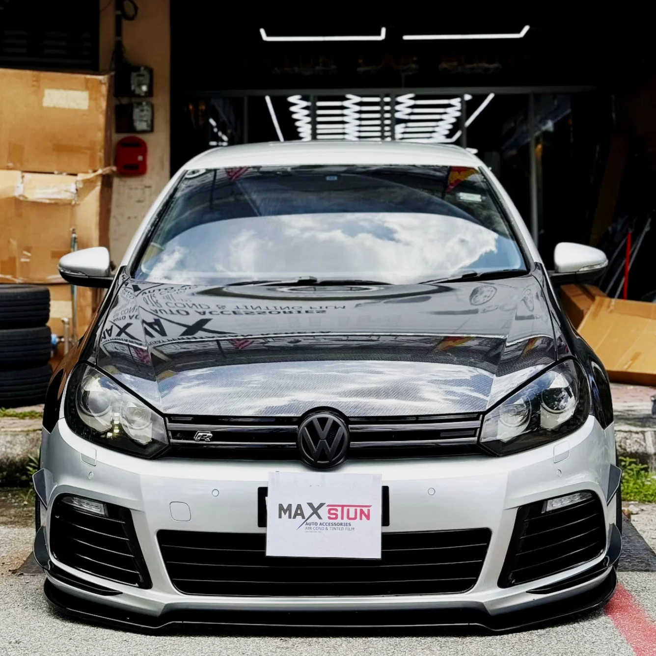 For Volkswagen Golf 6 MK6 R R20 2008-2013 Front Bumper Side Spoiler Splitter Fog Lamp Grille Trim Air Blade Gloss Black ABS - view 3