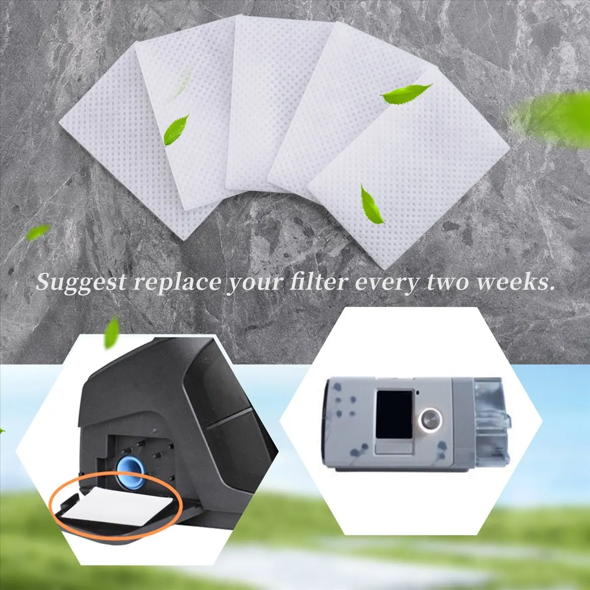 

ABFKing 60 шт. ультратонких одноразовых фильтров для аппаратов ResMed Airsense 10/Aircurve 10/S9 Series, сменные CPAP-фильтры