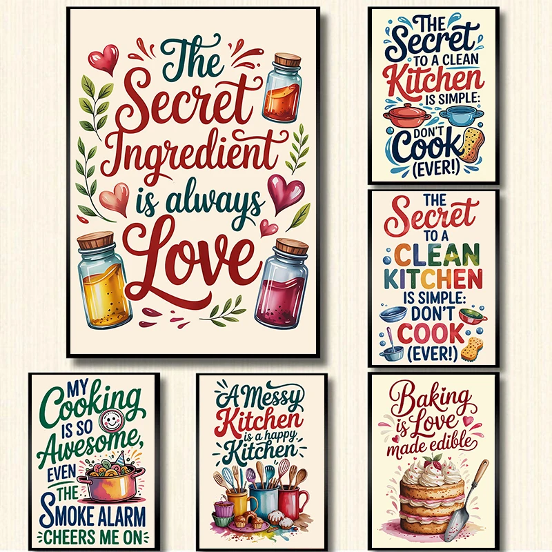 Home Cooking Quotes - Citazioni di cottura umoristiche Poster Ingrediente