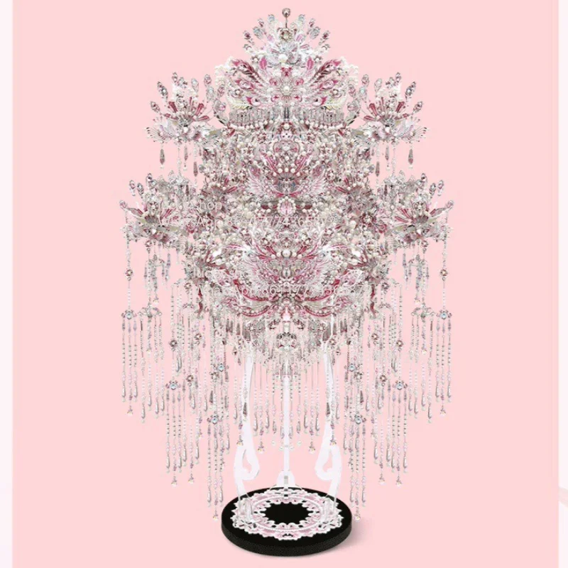 

Fendai Gilt Phoenix Instrument Crown Metal Assembly Model 3D Three-dimensional Handmade High Difficulty Can Be Worn for Wedding