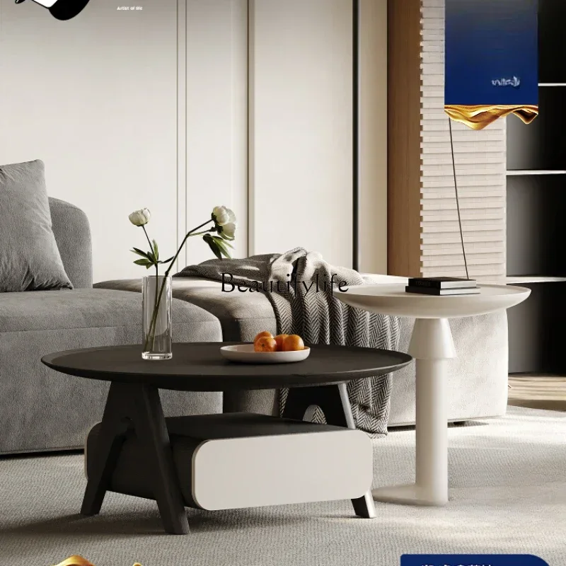 

LD33French retro round coffee table personalized creative fashion living room home modern minimalist coffee table