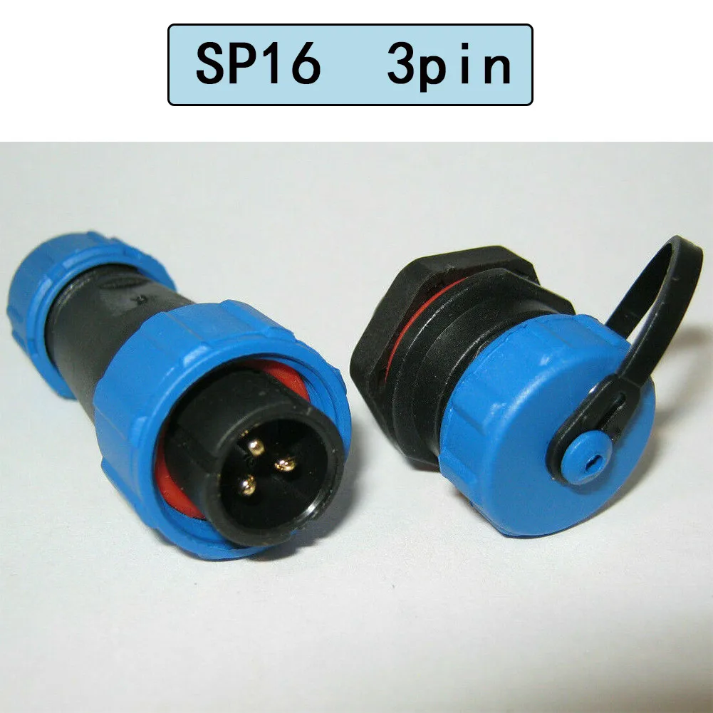 موصل مقبس دائري مثبت على لوحة مقاومة للماء SP16 Series IP68 مع 2 9 دبابيس مناسبة للأنظمة الكهربائية الصناعية