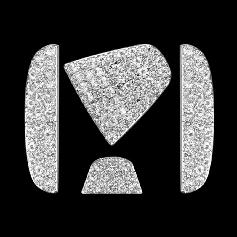 3D Rhinestone Car Steering Wheel Stickers For Honda Civic CR-V Accord Diamond Emblem Interior Decorative Decal Trim Accessories