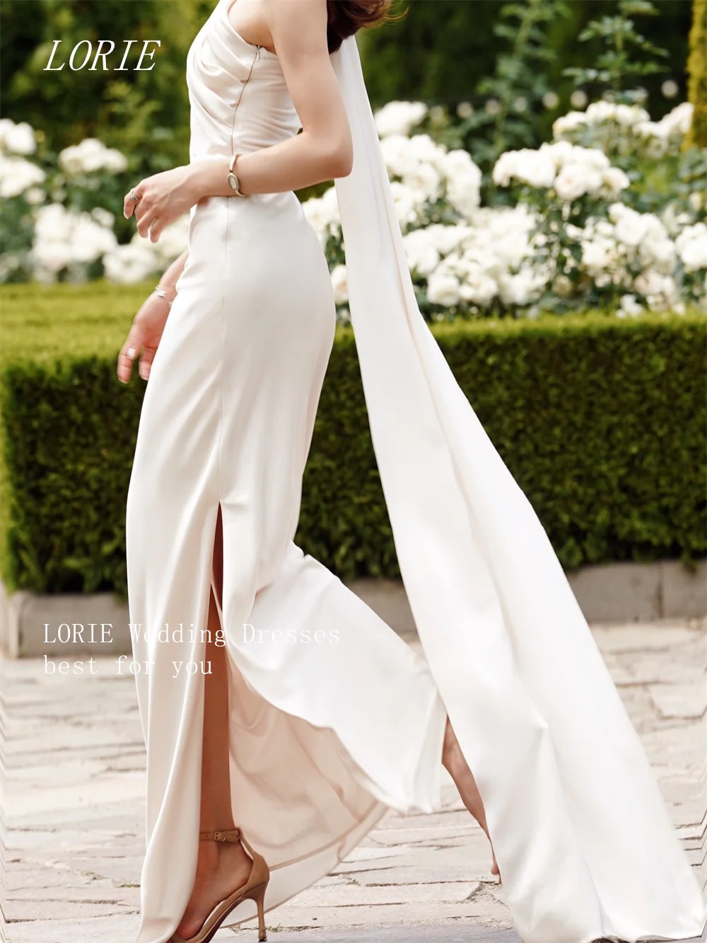 LORIE Luxury Classical Mermaid Civil Wedding Dress One Shoulder Bridal Dresses Simple Engagement Wedding Gown Customized 2026