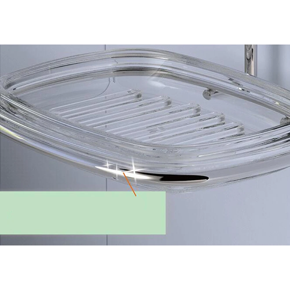 

Suction Cup Soap Dish Holder Removable Double Layer Bathroom Kitchen Accessories Stainless Steel Wall Mount Smooth Surface