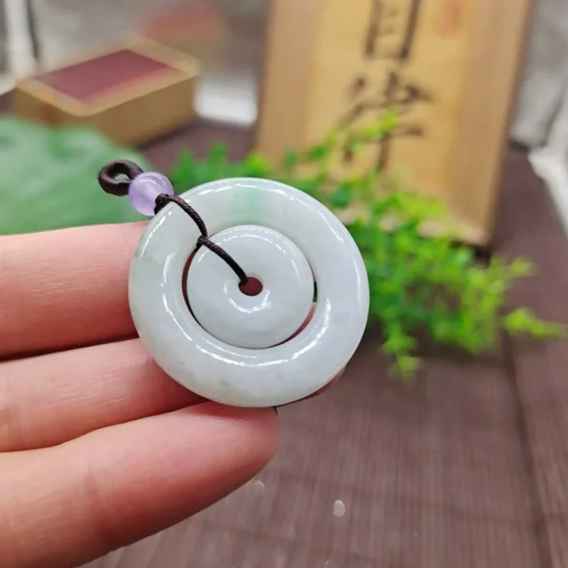 Wholesale Myanmar Jade Concentric Ring Pendant