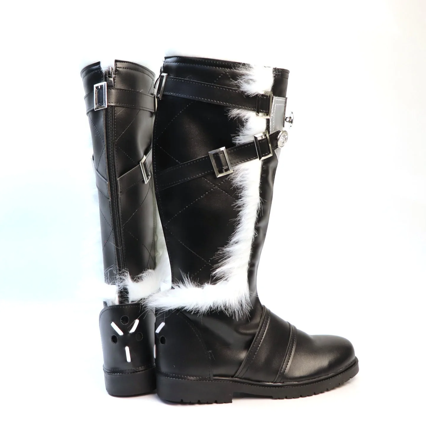 Anime Game Wuthering Waves Qiuyuan Cosplay Shoes Boots Black Long PU Leather Boots Halloween Carnival Party Props For Women Men