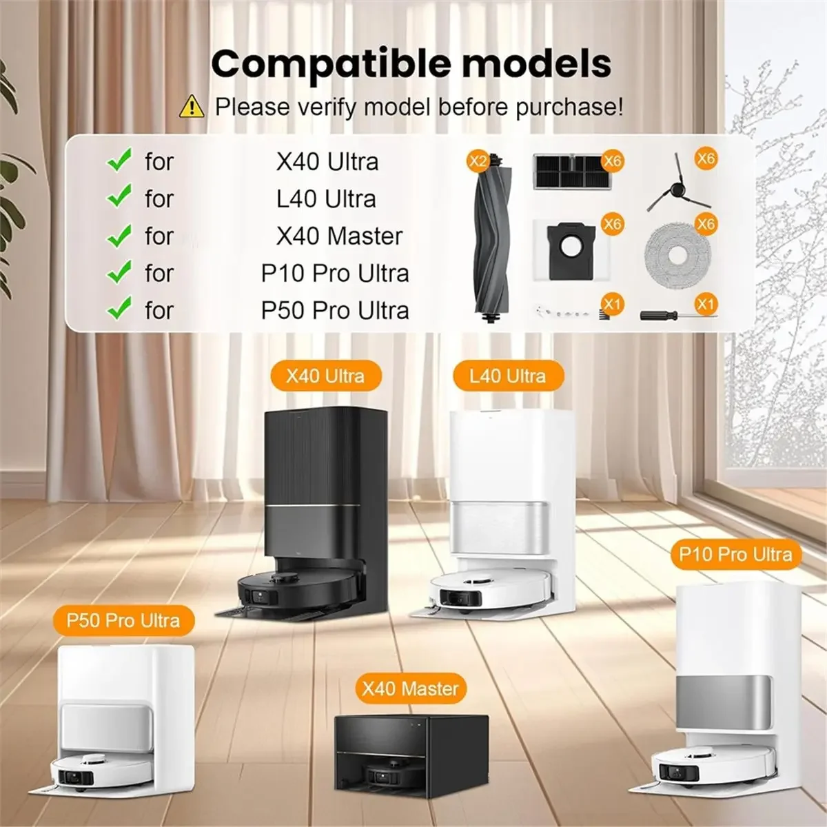 

Replacement Parts for X40 Ultra/L40 Ultra/X40 Master/ P10 Pro Ultra/ P50 Pro Ultra, Accessories Kit
