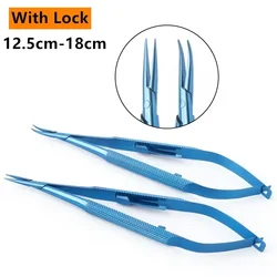 Castroviejo Needle Holders with lock Straight Curved Tip tweezer Clip forceps Titanium eyelid tools
