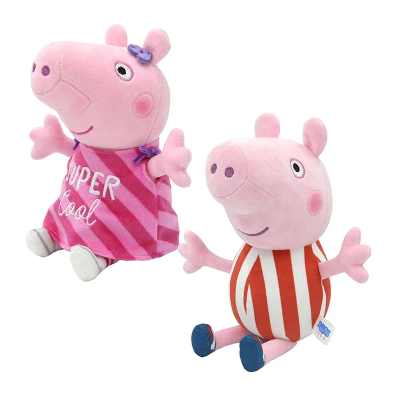 Juguetes de peluche de la serie Peppa Pig para niños, decoración de fiesta de vacaciones, mamá, papá, George, dinosaurio familiar, regalos de navidad