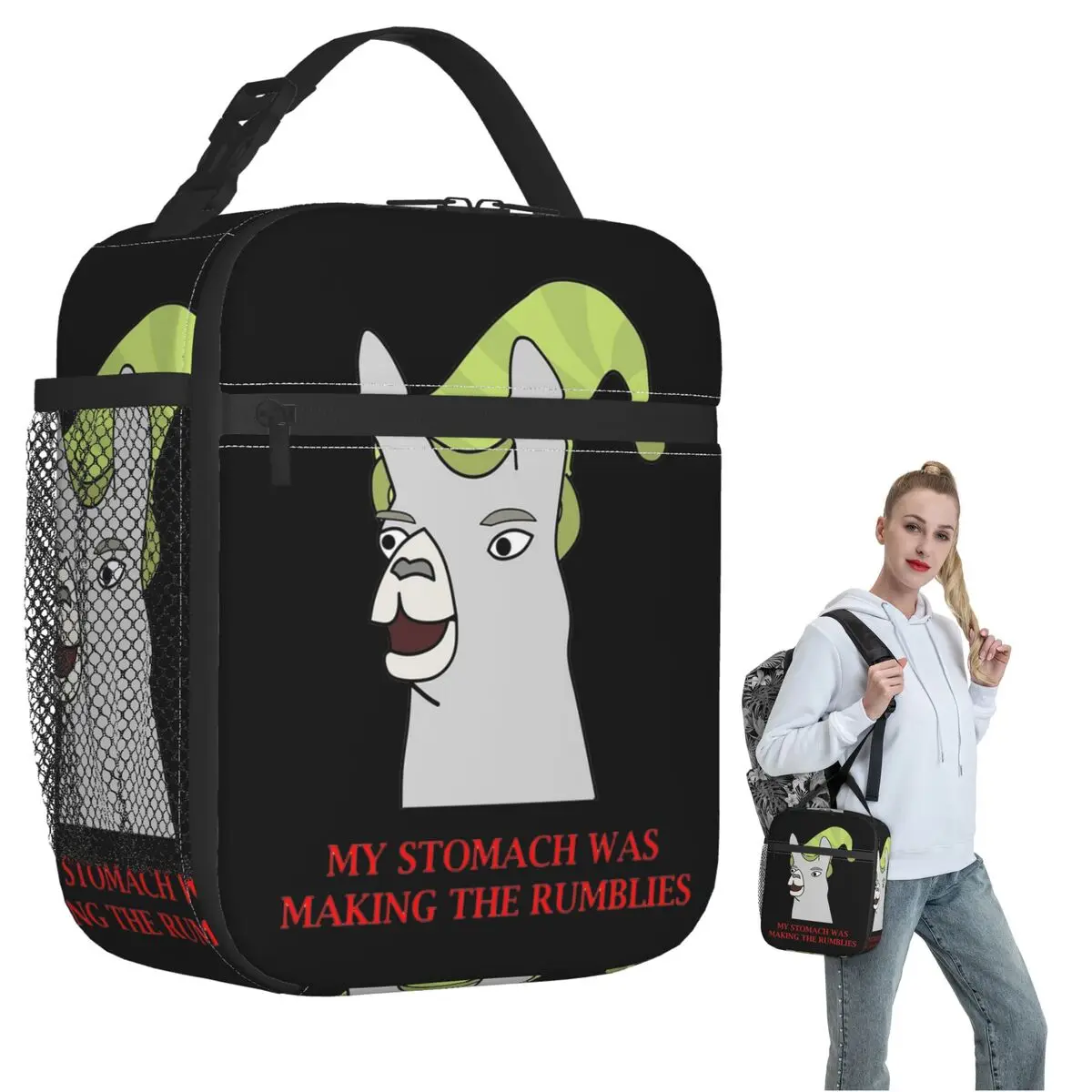 llamas-com-chapeus-meu-estomago-estava-a-fazer-barulho-lancheira-termica-caixas-de-comida-a-prova-de-vazamentos-para-criancas-lancheira-termica-sacola-termica