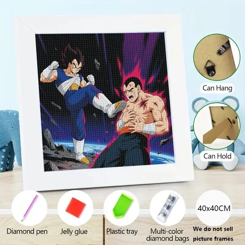 

1 шт. 40x40 см Dragon Ball Z Vegeta vs Nappa Epic Battle 5D Набор для алмазной живописи, полная дрель Аниме Манга Сайян DIY Настенное искусство для дома D