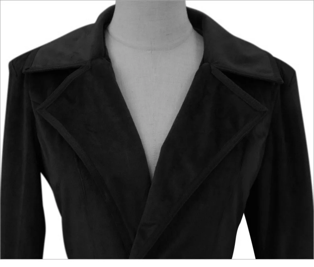 Film Women's Victorian Steampunk Tailcoat Burgundy Red Double Breasted Long Sleeve Black Coat Medieval Vintage Trench Coat