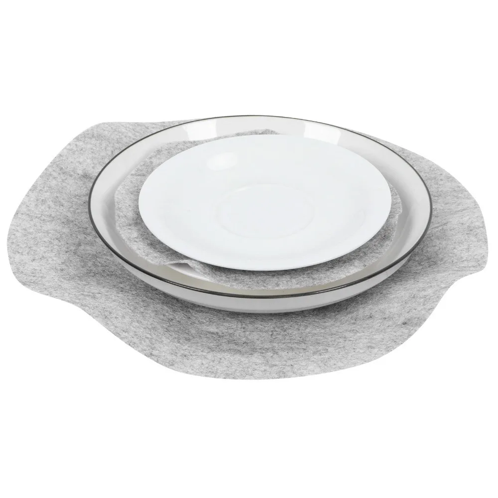48Pcs Soft Felt Table Mat Anti Friction Practical Felt Placemat Light Cut Smooth Edge Felt Coaster Home Organization