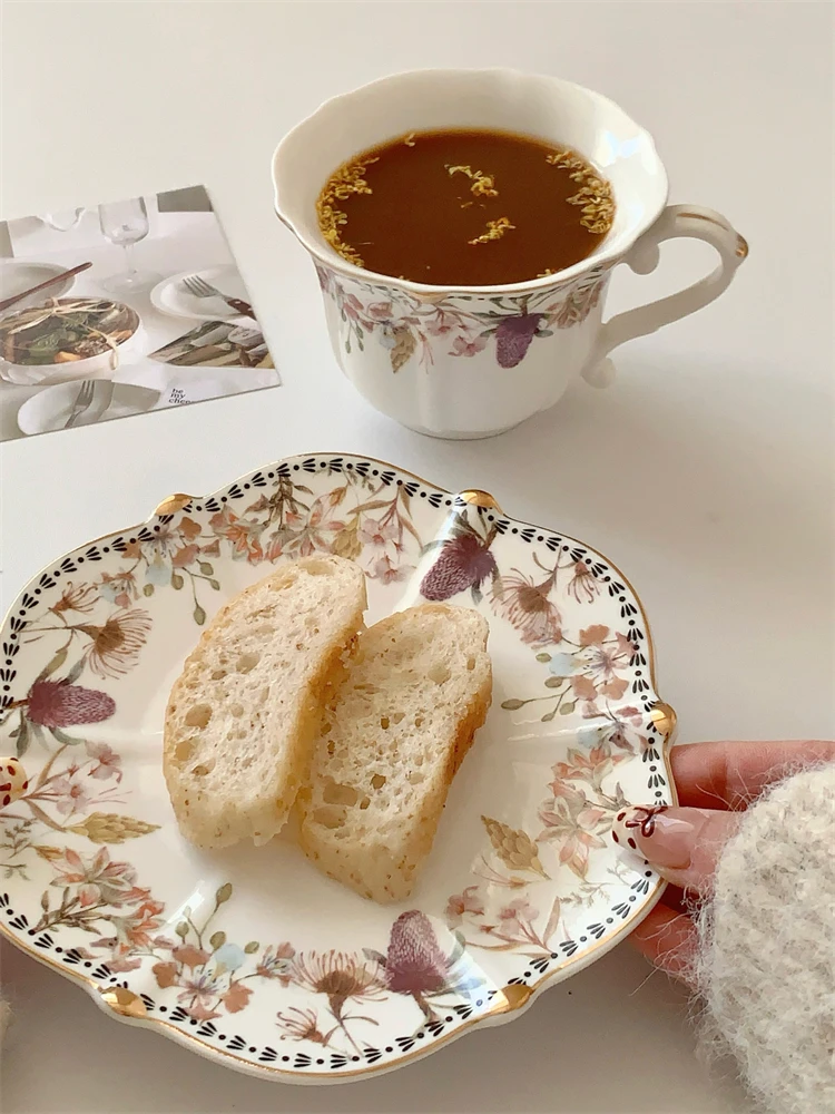 

200ML European Style, Chinese Style, Gold, Afternoon Tea, Coffee Cup, Plate Set, Tea Set, Housewarming Birthday Gift