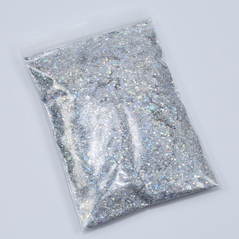 500g Resin Laser Mixed Hexagon Sequins Holographic Nail Glitter Shiny Red Mermaid Nail Decoration Accessories Bulk wholesale FD4