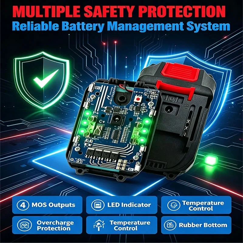 2026 New 21V 12.0Ah Rechargeable Battery Compatible with for Makita DGA404 DTW700 DHR202 DJV182 DDF487 Power Tools
