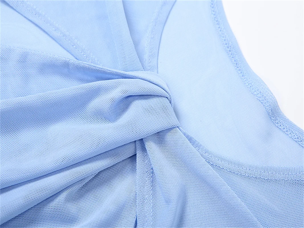 O-Neck Hollow Twisted Women Prom Dress Net Plush Sleeves Party Gown Blue Black Sheath Slim Party Skirt Hot Girl Newest In Stock