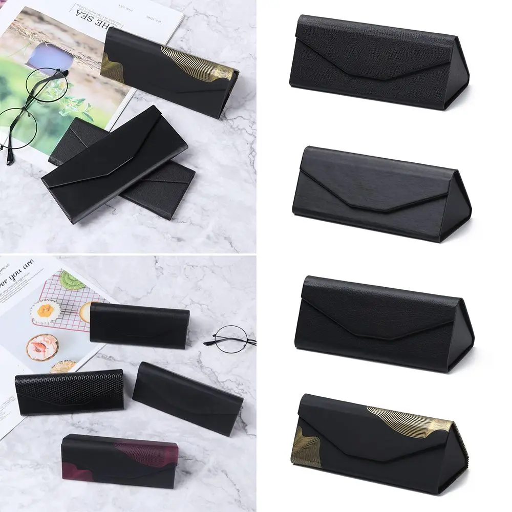 

New Fashion Portable Folding Black Triangle Glasses Box Sun Glasses Box Eyeglasses Case Eyeglasses Accessories