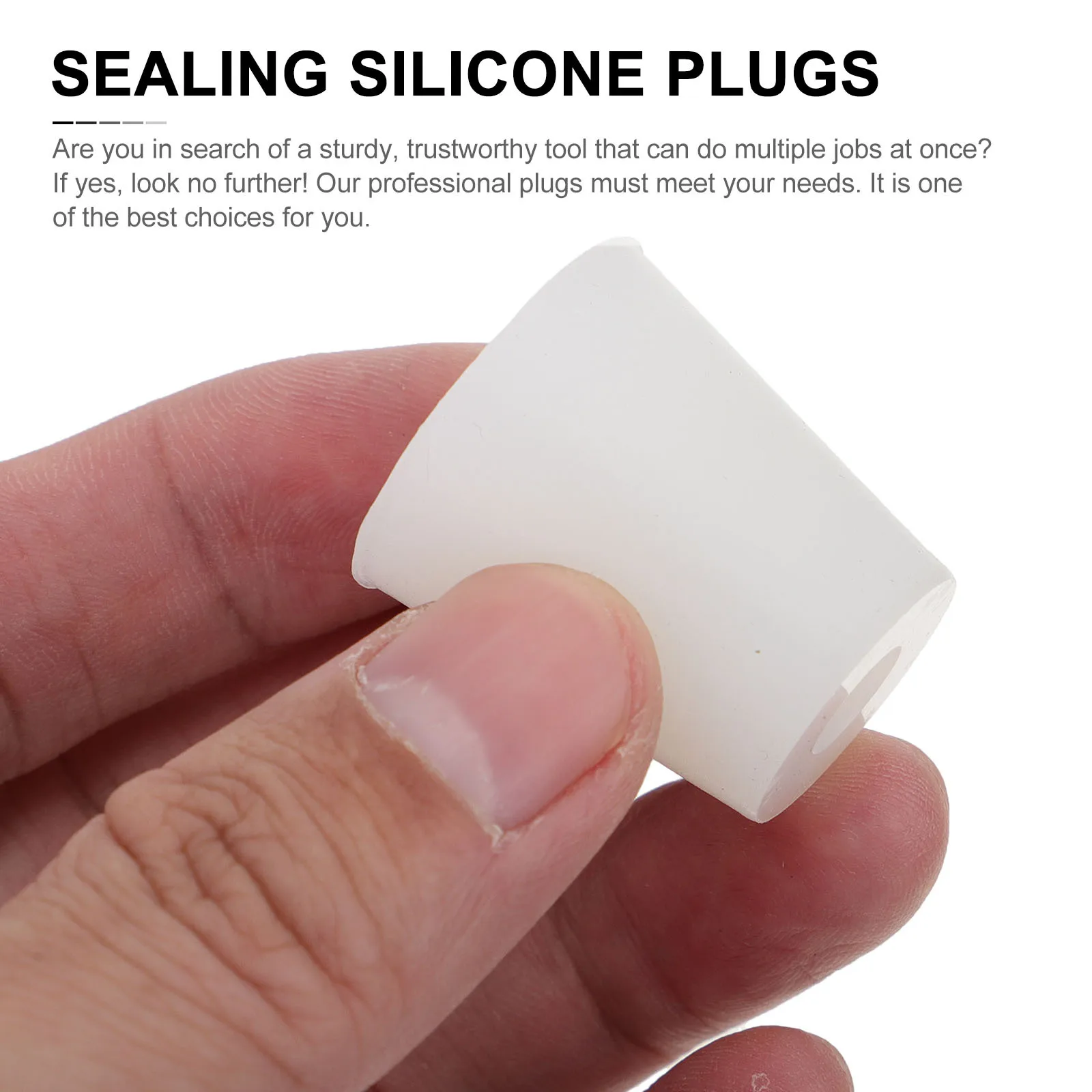 

5Pcs Silicone Plugs Food Grade Durable Sealing Caps Test Tube Laboratory Sealing Use White Caps Silicone Plugs