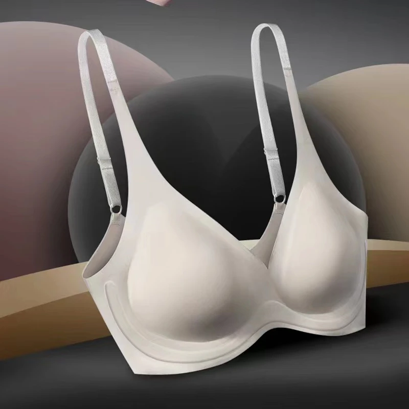 High-quality External Expansion Ladies\' Underwear Showing Breasts, Big Waist, Thin Seamless, No Steel Ring, Breathable Sexy Bra