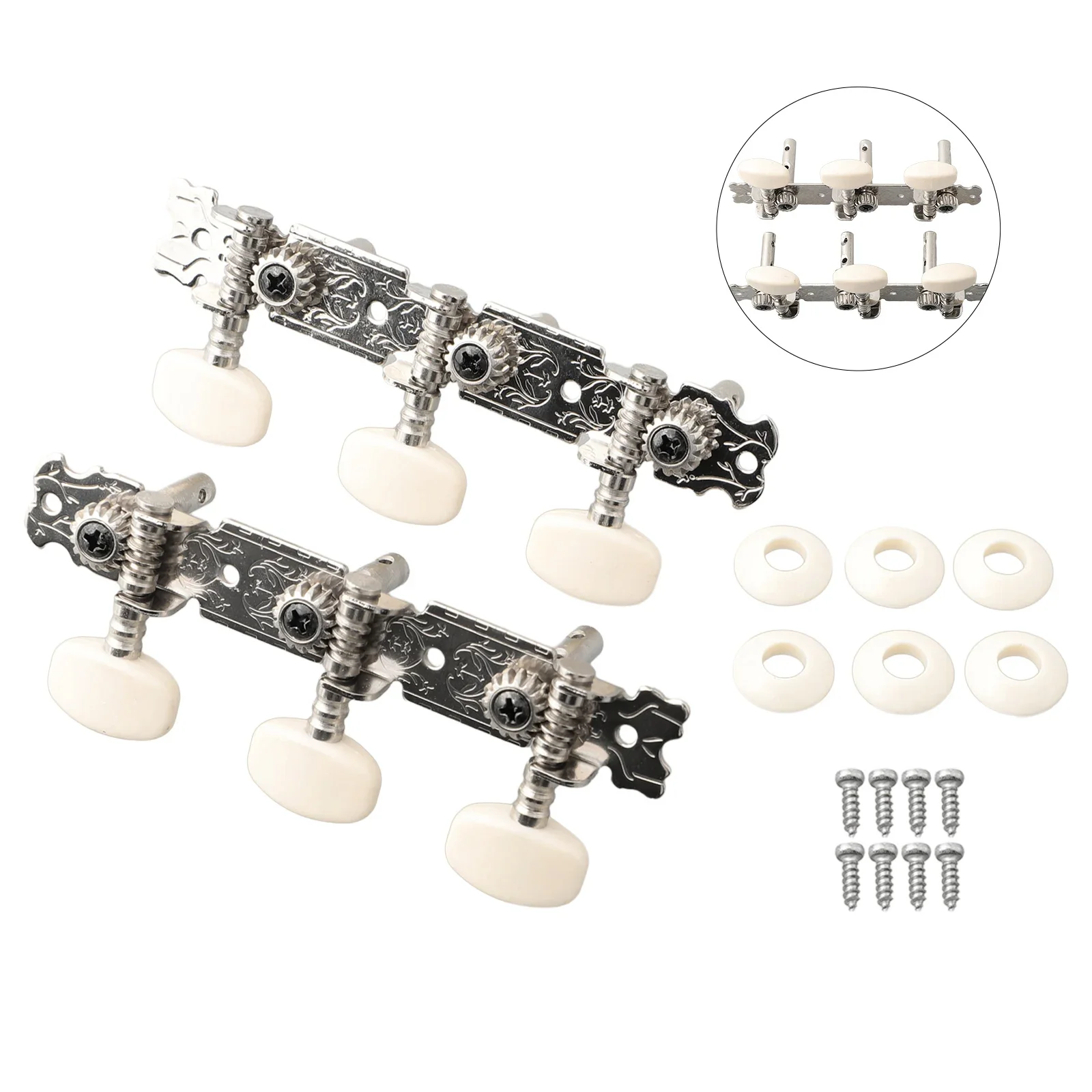 Set di piroli Teste di macchine Teste di macchine Parte Facile da installare Pioli per chitarra Accordatori 3L + 3R Accessori