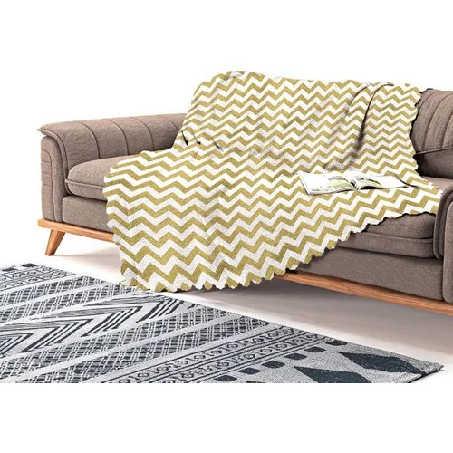 Realhomes Zigzag Gold Embossed Textured Modern Design Chenille Seat Cover