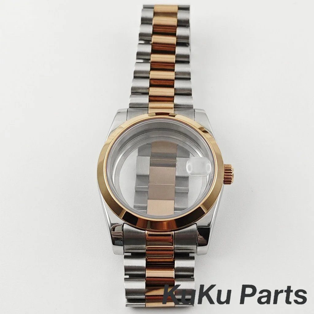 الرئاسية سوار 36 مللي متر/40 مللي متر الفضة ارتفع الياقوت ساعة كريستال الحال بالنسبة NH34 NH35 NH36 NH38 ETA2824 حركة 28.5 مللي متر الهاتفي