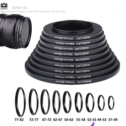 9pcs 37-82mm Lens Step Up Filter Ring Adapter Set 37 49 52 55 58 62 67 72 77 82 mm Kit