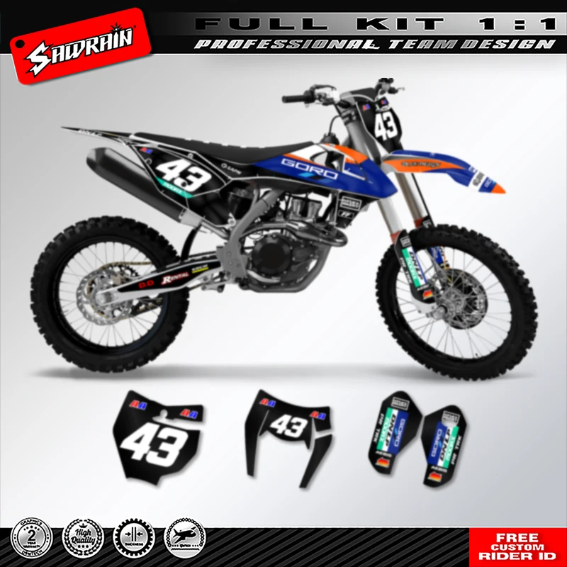 

Sawrain For KTM SX SXF 2016 2017 2018 EXC XCW 2017 2018 2019 Full Set Graphics Decal Stickers Kits Number Name Custom