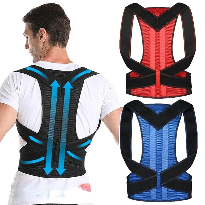 Female Male Posture Corrector Adjustable Magnetic Back Support Nylon Elastic Shoulder Back Brace Corset Back Belt