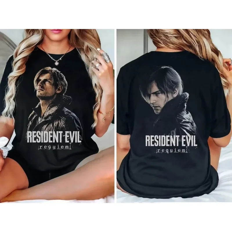 Women's Leon S. Kennedy Resident Evil 9 Requiem Printed T-shirt, Unisex, Suitable for All Seasons