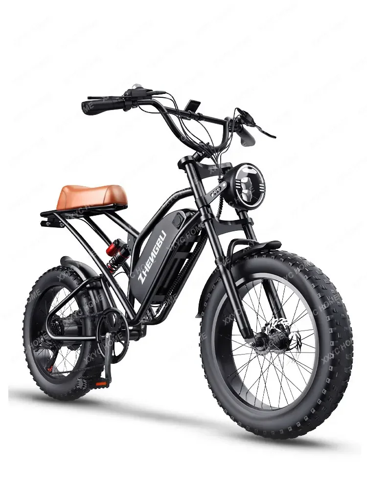 

Wide Fat Tire Mountain Bike Variable Speed Scooter Retro off-Road Beach Motorcycle Power-Assisted Electric Bicycle