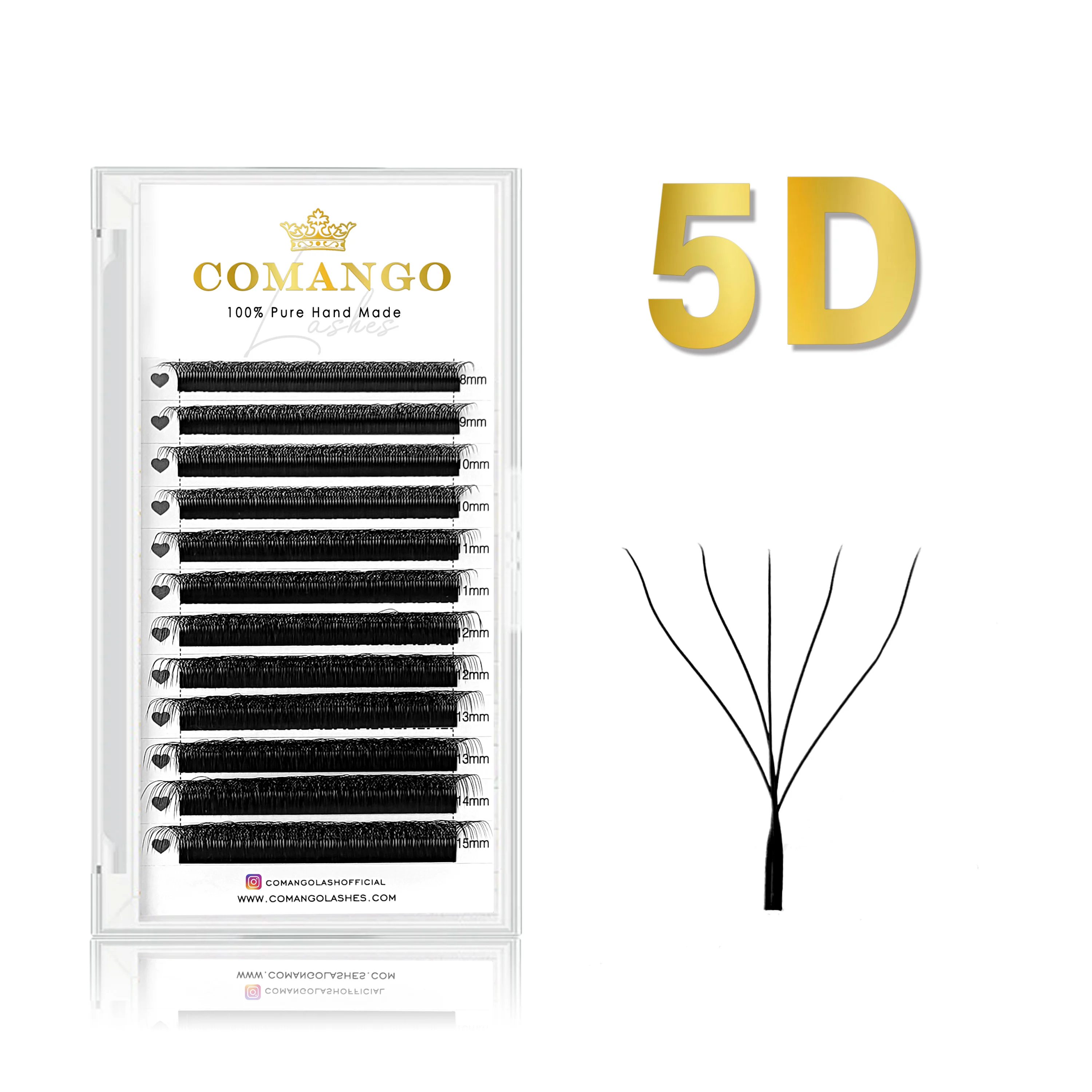 CoMango W Shaped Bloom 2D 3D 4D 5D Premade Fans Eyelash Extensions