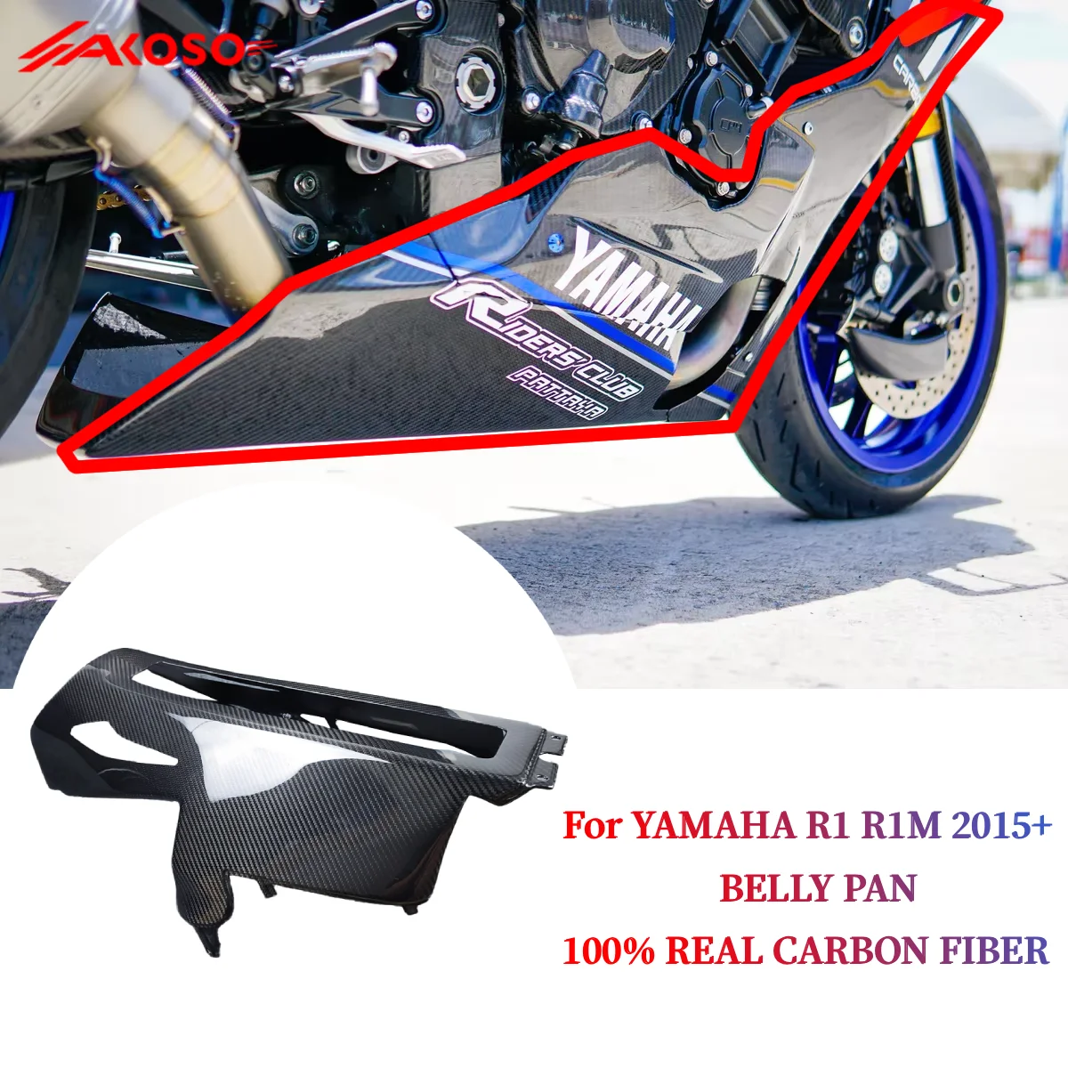 

Motorcycle Accessories Modified for Yamaha/R1/R1 2015+ Carbon Fiber Belly Pan Lower Fairings Real Pure Carbon
