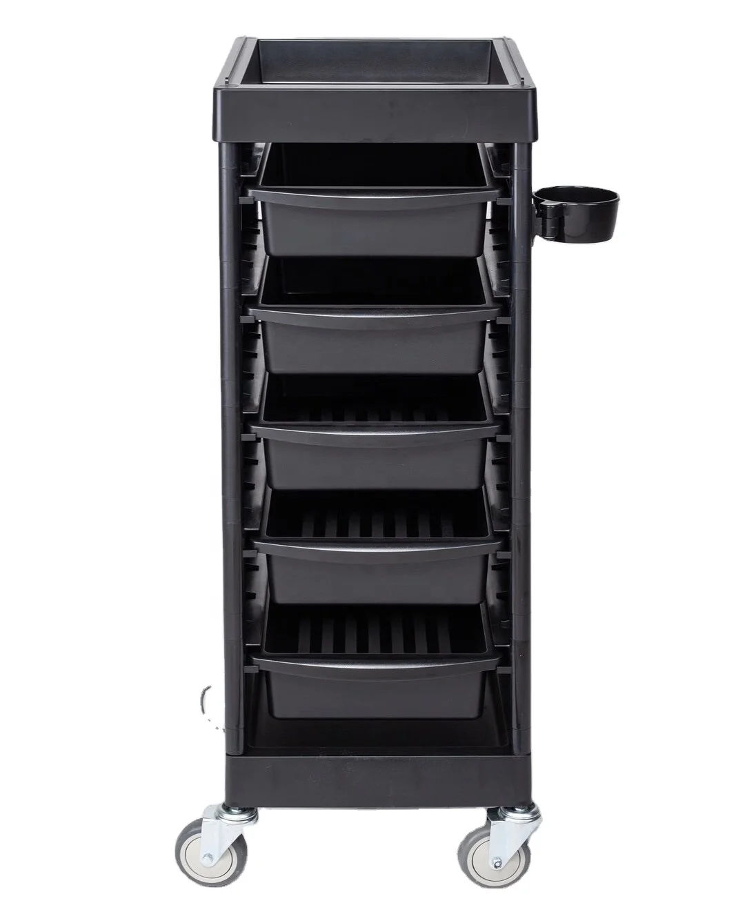 

Hot Sales Black Hair Salon Trolley Practical Mobile Trolley for Barber Shop Beauty Hairdresser Tool Cart Salon Furniture 20 PCS