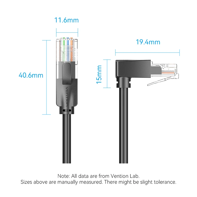 Ventie Ethernet-kabel Cat6 UTP 90 graden downard haakse patchsnoer voor laptop router TV Box printer USB HUB RJ45 internet