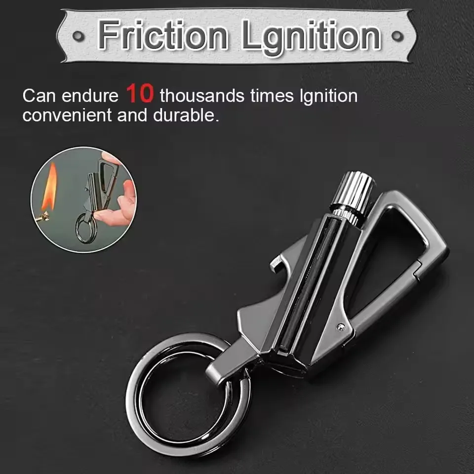 2025 Multifunctional Lighter Keychain Beer Bottle Opener Outdoor Portable Igniter Smoking Accessories Gadgets Men Gift
