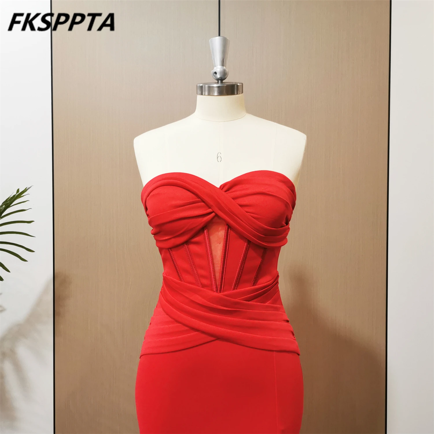 Vestido de noche rojo de sirena con Espalda descubierta, traje largo elástico con abertura lateral, ideal para fiesta de graduación, fotos reales, 2024, en Stock