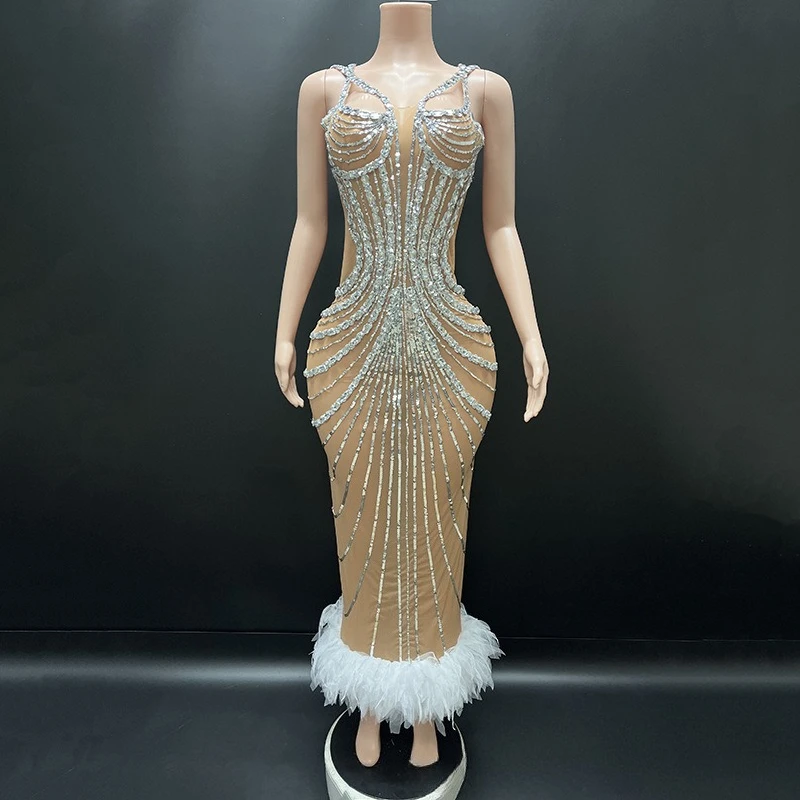 

Fashion Sequins Pinch Waist And Hip Dress Miss Universe Chooses Beautiful Clothing Company Annual Meeting Host Evening Dress