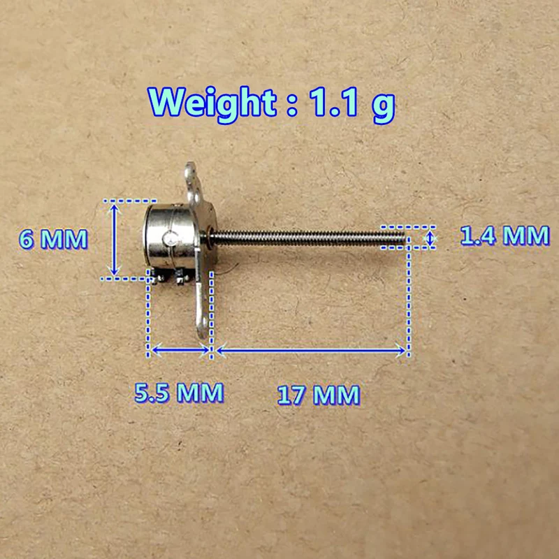 Micromotor paso a paso de 6mm, dispositivo con poste largo, 2 fases, 4 cables, lente de cámara, ajustable, 1 unidad