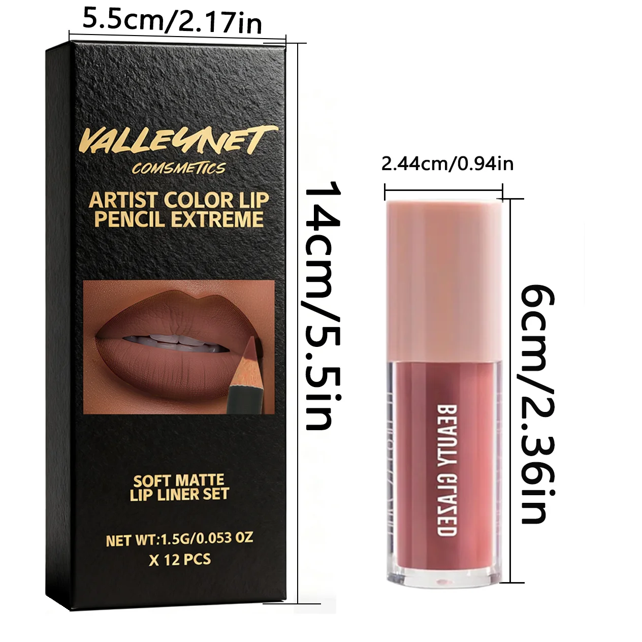 Conjunto de kit labial de 13 peças - combinação de delineador labial fosco com acabamento natural de veludo à prova d'água de longa duração, para maquiagem diária kit labial fosco