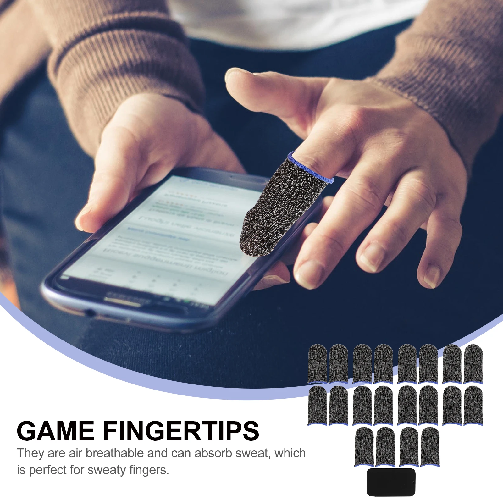 

Sweat-proof Mobile Game Finger Gamer Thumb Fingertip Covers Gaming Gloves Sleeves for Profession Child