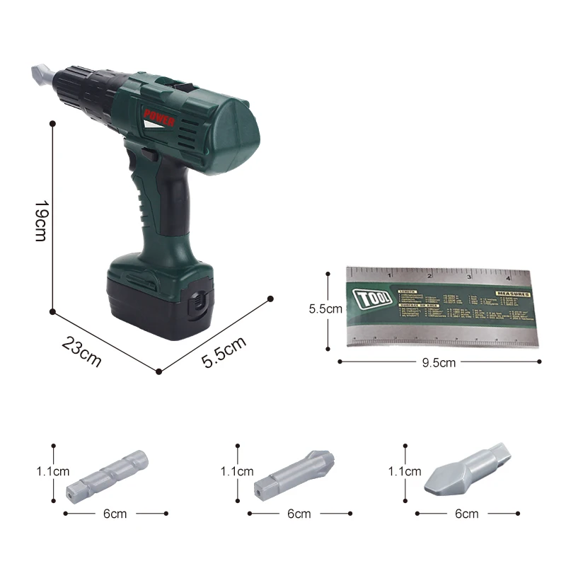 مجموعة أدوات الحفر الكهربائية المحاكاة للأطفال - مع أصوات حقيقية وأدوات لعبة بناء الحركة مع مجموعة براغي الحفر الكهربائية للأطفال الصغار
