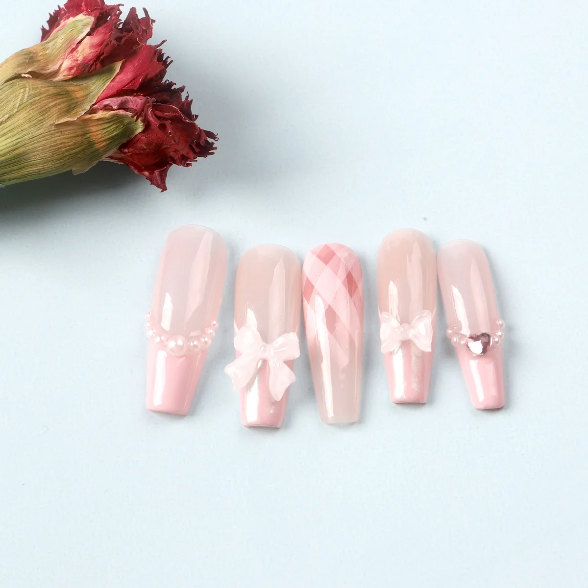 50PCS Mixed 3D Weiß Schleife Band Harz Maniküre Nagel Dekoration Kawaii Bowknot Nägel Kunst Charms