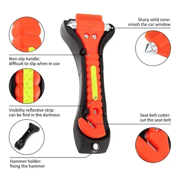 Survival Veiligheidshamer Camping Rijden Autogordelsnijder 2-in-1 Noodbreuk Vensterglas Punch Life Rescue Tools