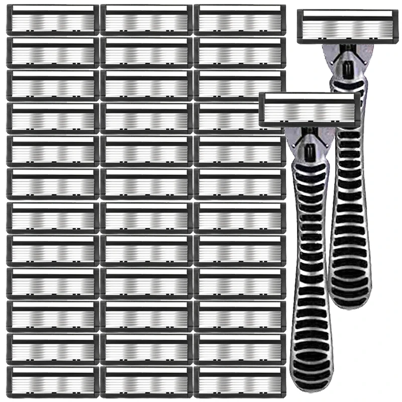 

6-Layer Razor Head Manual Shaver , Stainless Steel Classic Double Edge Blade Razor Safety Shaving Beard Moustache Manual Shaver
