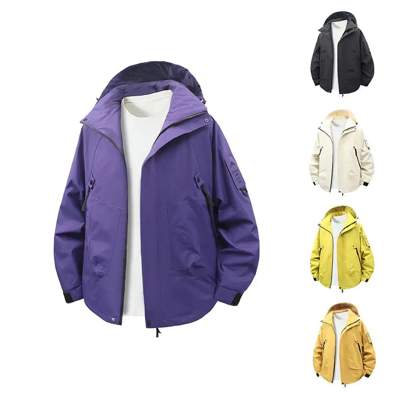 

Новая весенняя мужская куртка с капюшоном, повседневная уличная футболка, ветровка свободного покроя, полиэстер, нейлон, волокно Cosite, застежка-молния