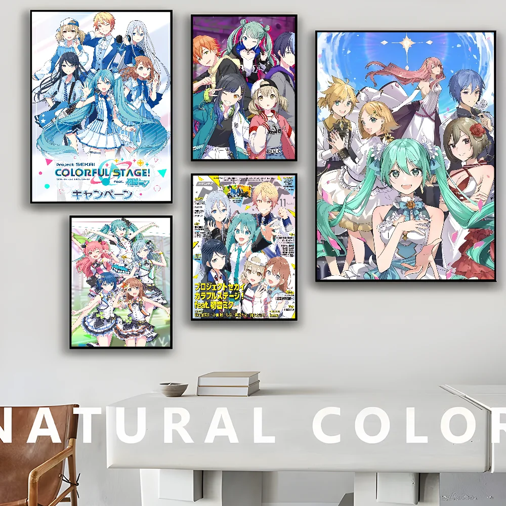 Anime P-project S-sekai Anime Posters Sticky HD Quality Wall Art Retro Posters For Home Kawaii Room Decor