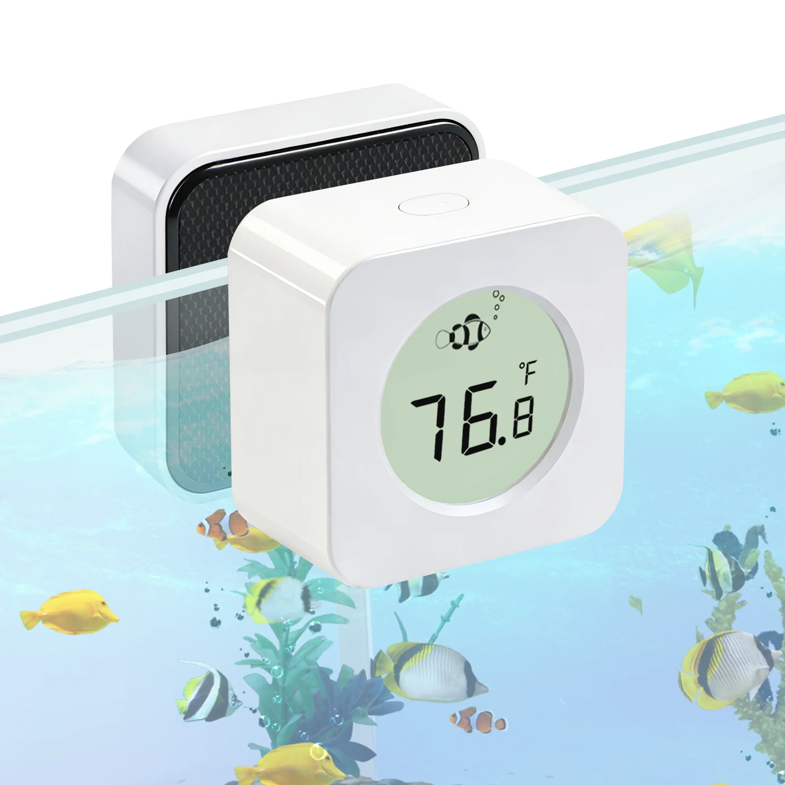 

Magnetic Aquarium Glass Cleaner with Thermometer, Mini Special Strong Magnetic Algae Removal Cleaning Brush for Fish Tank